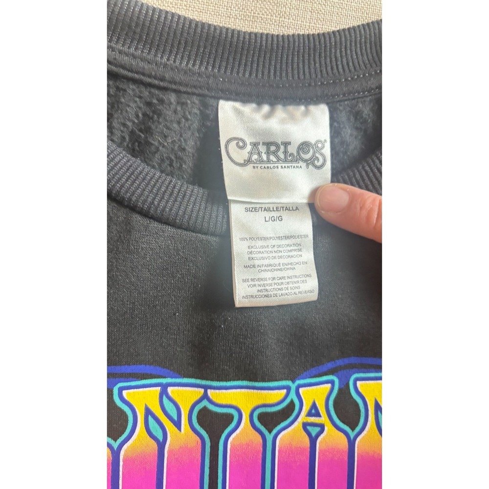Carlos Santana Pullover Crewneck Woodstock 1969 Purple Lion Womens Large - Picture 4 of 9